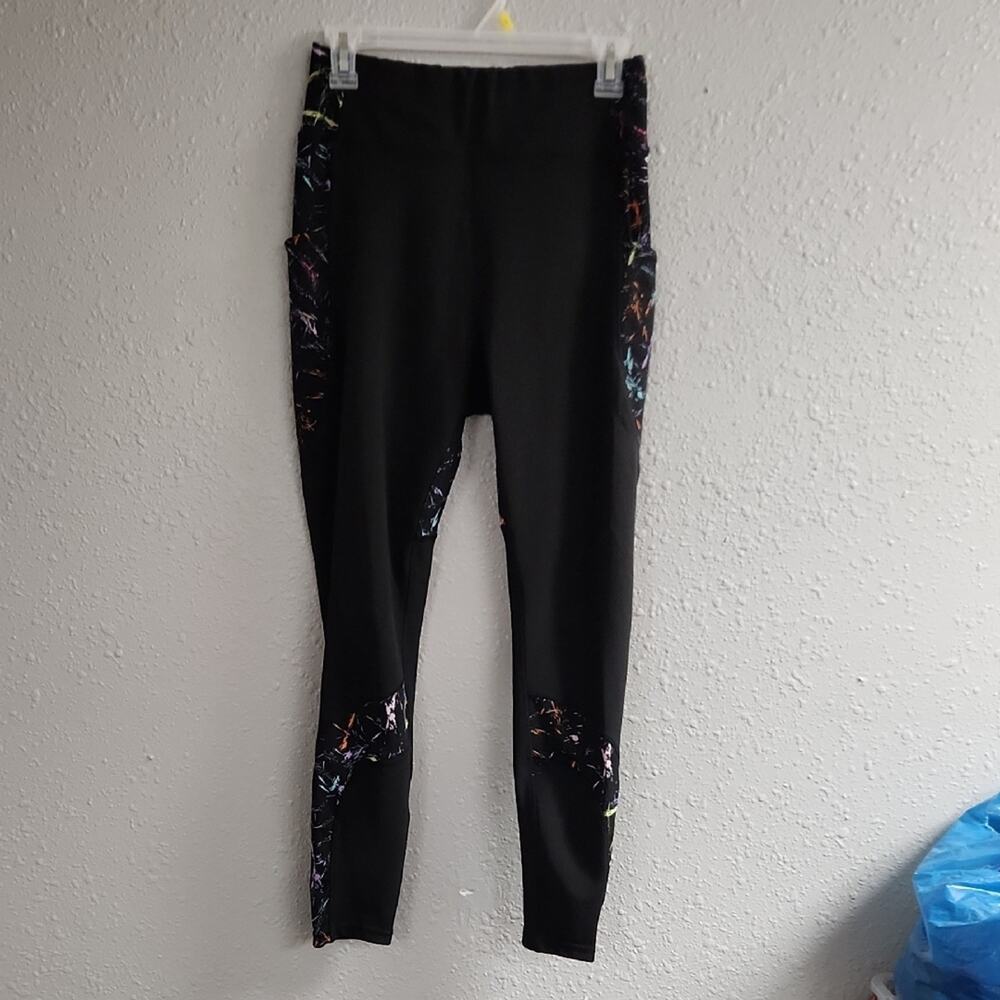 POP Fit Black Leggings with Multicolor Accents